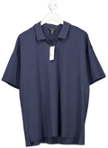 New Look Blue Short Sleeve Revere Polo Shirt UK L