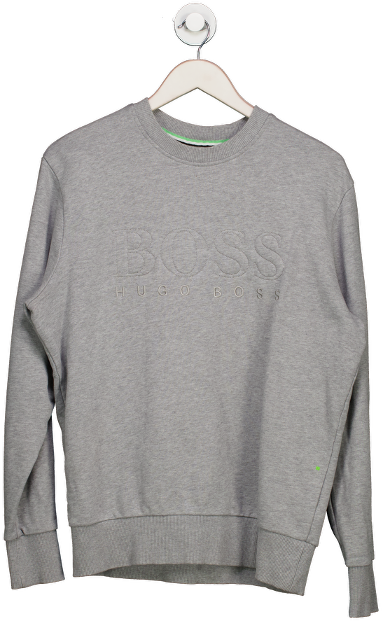 hugo boss Grey Crew Neck Quilted Sweatshirt UK M