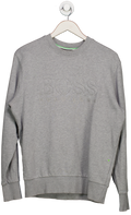 hugo boss Grey Crew Neck Quilted Sweatshirt UK M