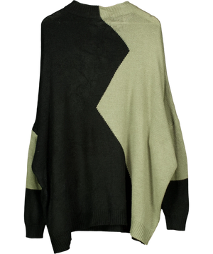 Yours Green Colour Block Oversized Knit Jumper Size 22/24 UK 22