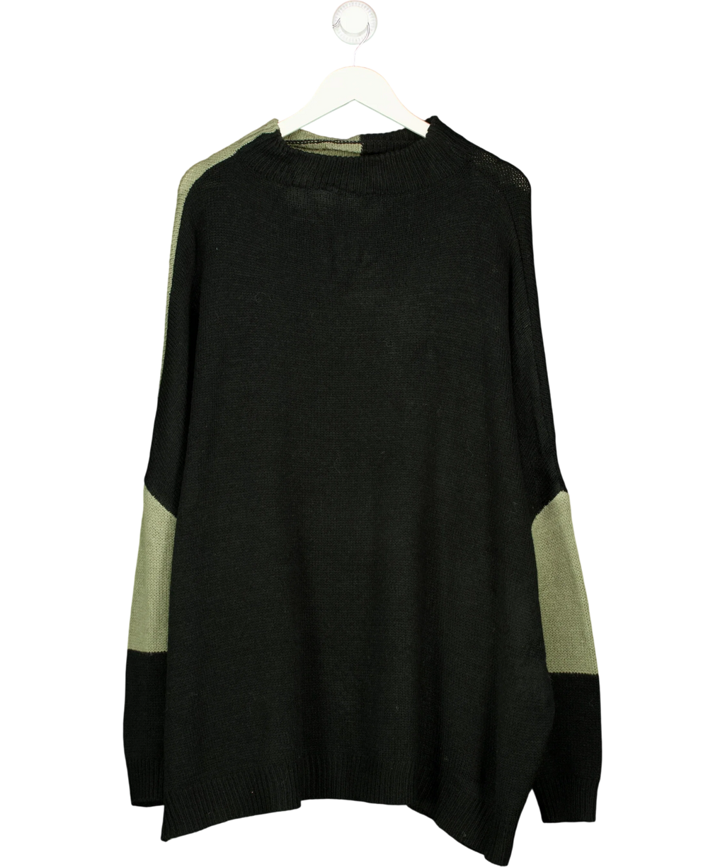 Yours Green Colour Block Oversized Knit Jumper Size 22/24, size UK 22 — back