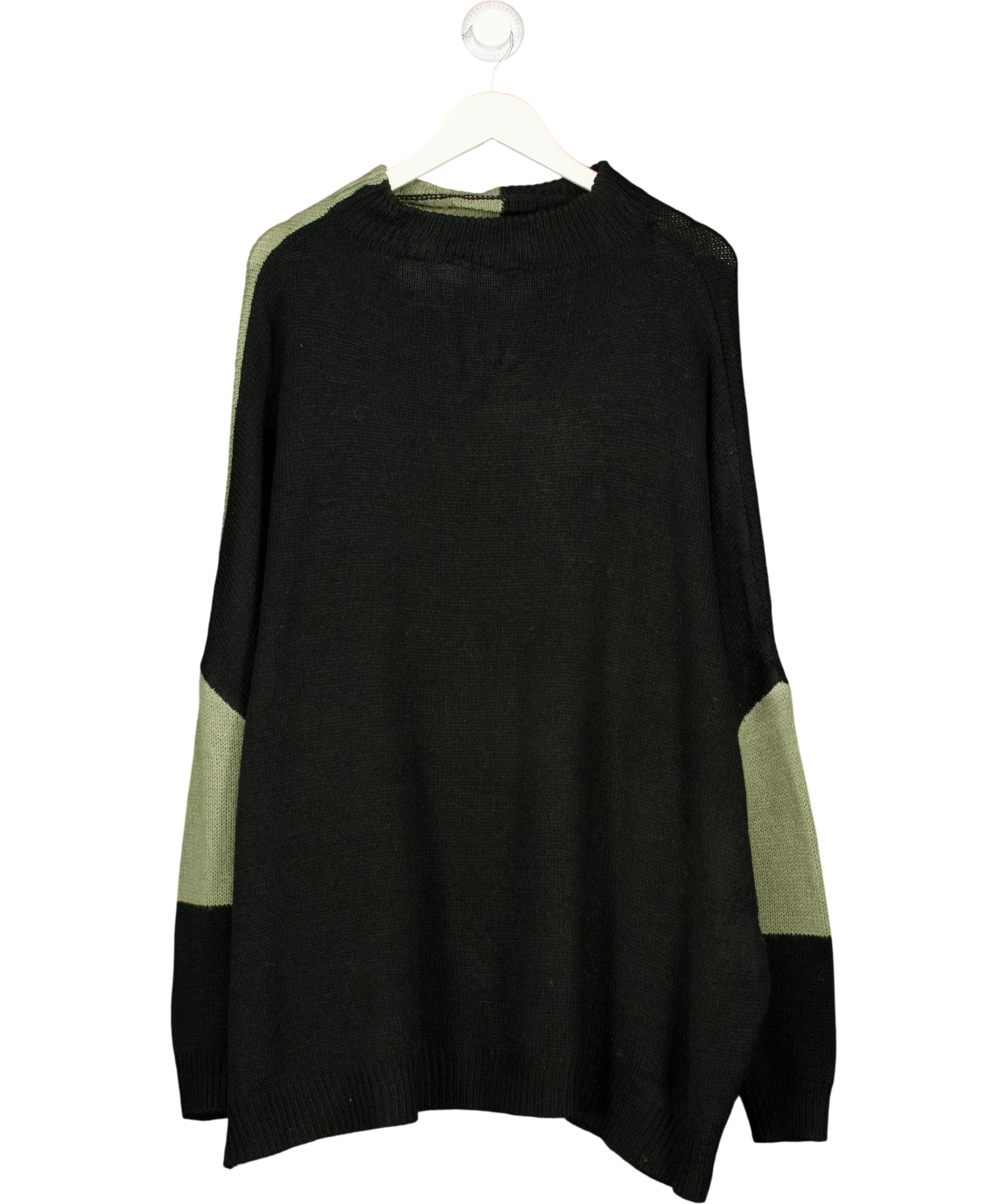 Yours Green Colour Block Oversized Knit Jumper Size 22/24, size UK 22 — back