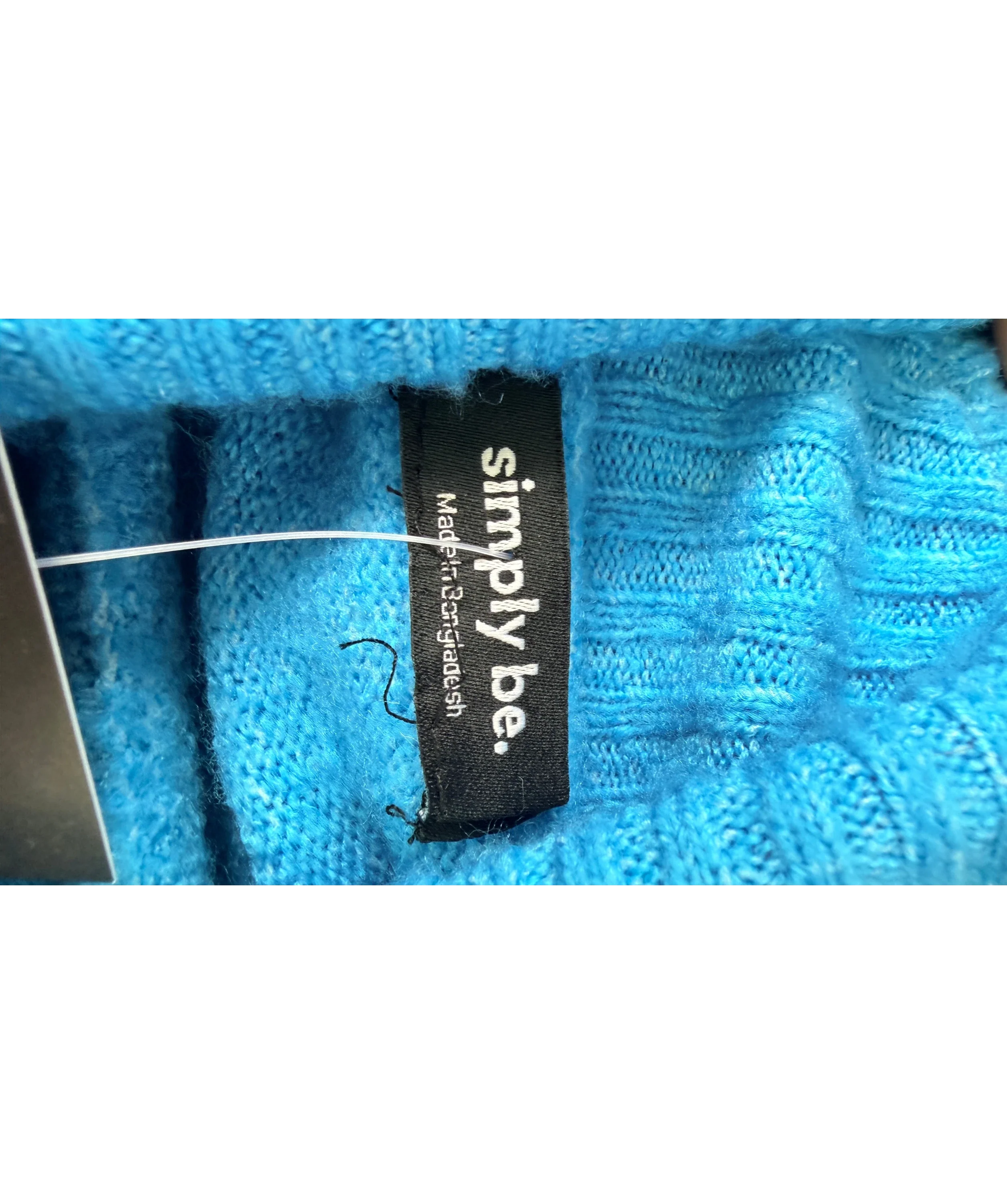 SimplyBe Blue Blue Roll Neck Knit Jumper Size 20/22, size UK 20 — detail
