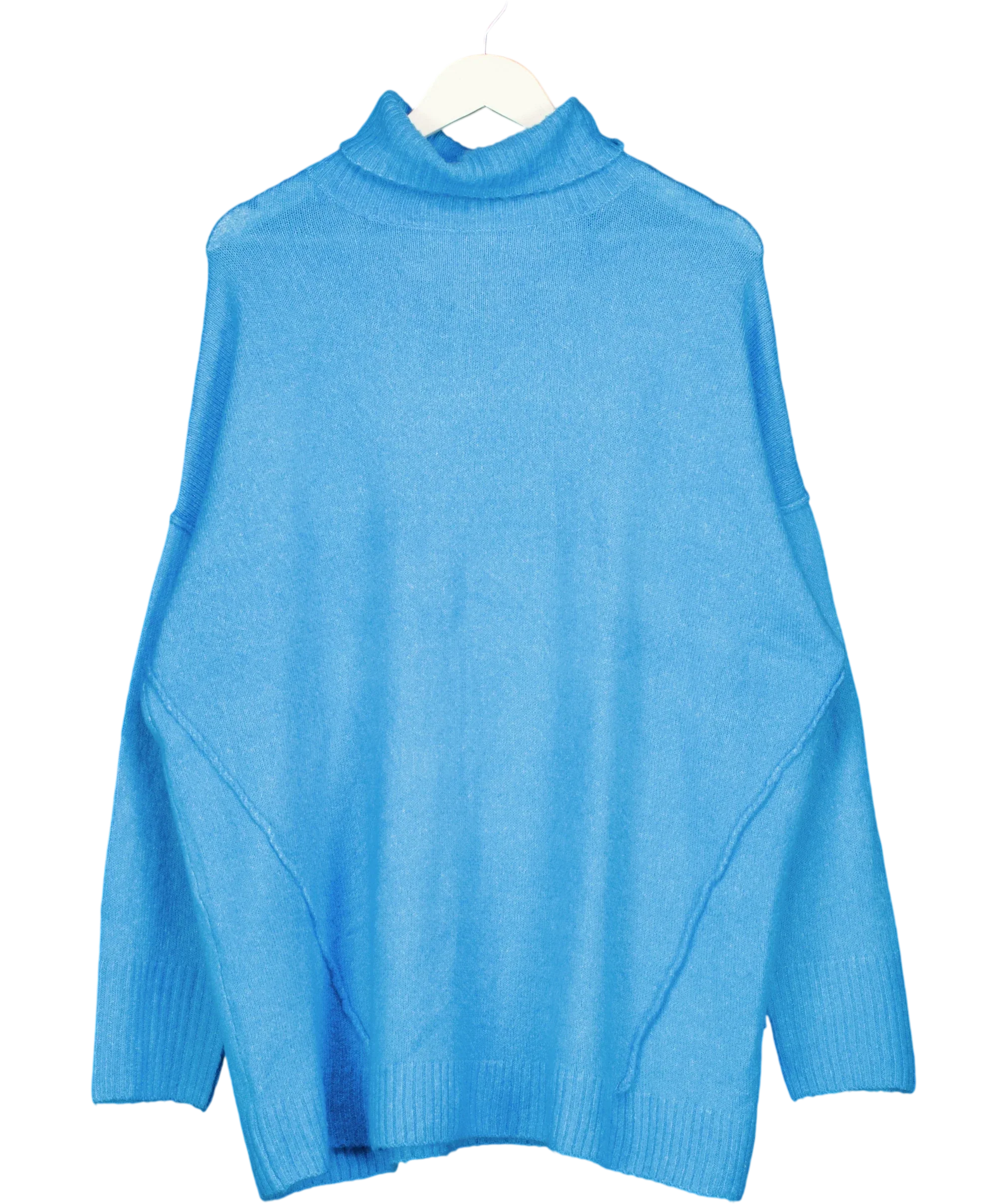 SimplyBe Blue Blue Roll Neck Knit Jumper Size 20/22, size UK 20 — front