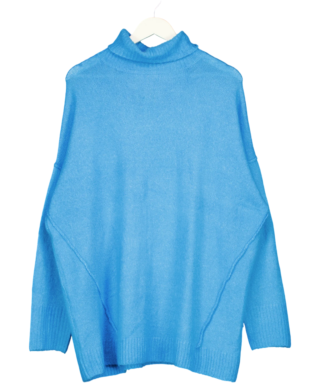 SimplyBe Blue Blue Roll Neck Knit Jumper Size 20/22, size UK 20 — front
