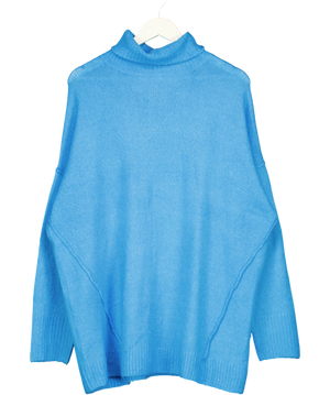 SimplyBe Blue Roll Neck Knit Jumper Size 20/22 UK 20