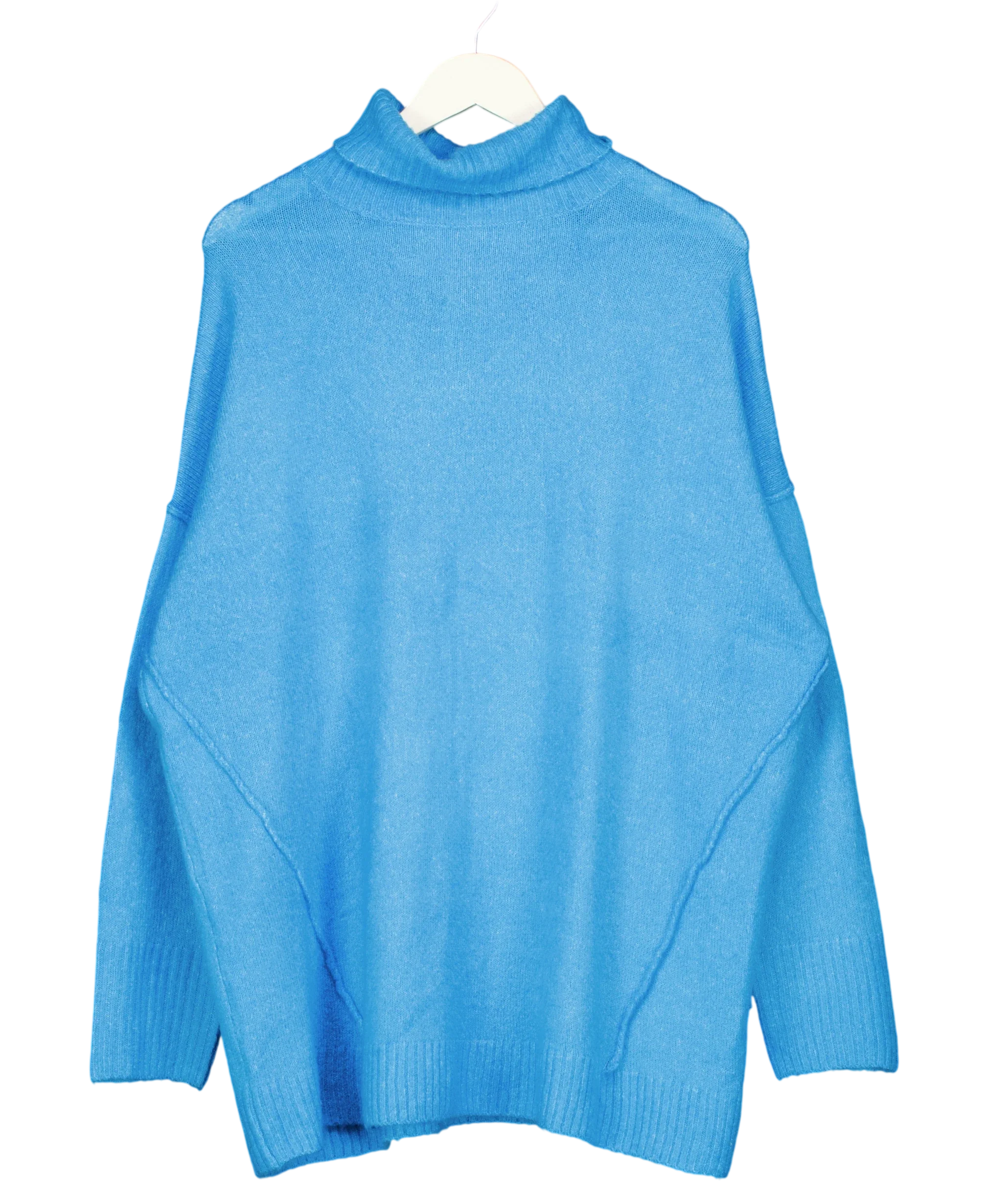 SimplyBe Blue Blue Roll Neck Knit Jumper Size 20/22, size UK 20 — front