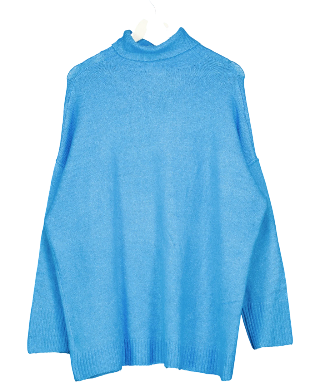 SimplyBe Blue Blue Roll Neck Knit Jumper Size 20/22, size UK 20 — back