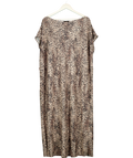 F&F Brown Leopard Print Plisse Midi Dress, size UK 22 — front