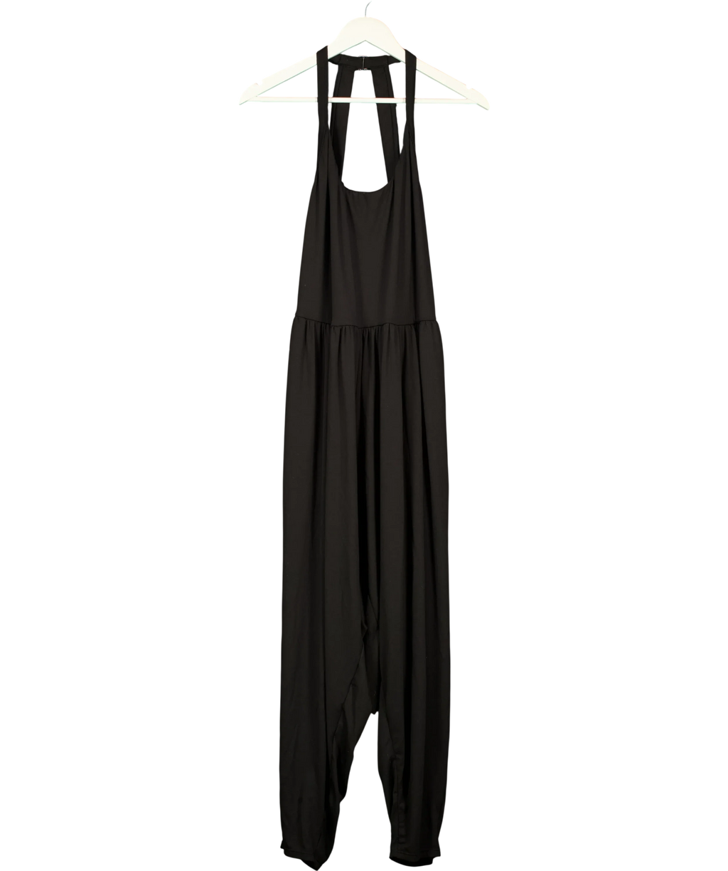 HALARA Black Backless Harem Casual Jumpsuit, size UK XXL — front