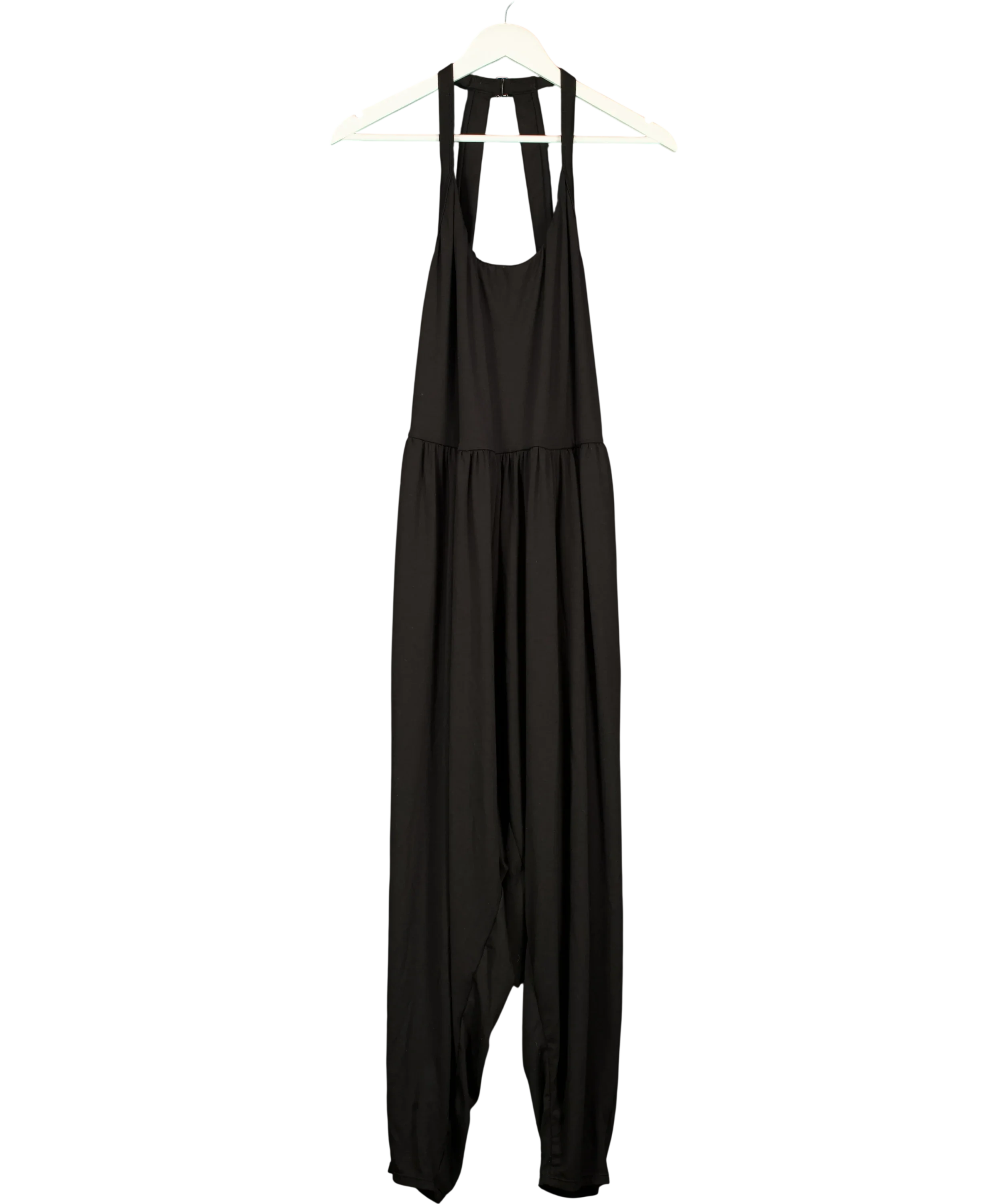 HALARA Black Backless Harem Casual Jumpsuit, size UK XXL — front