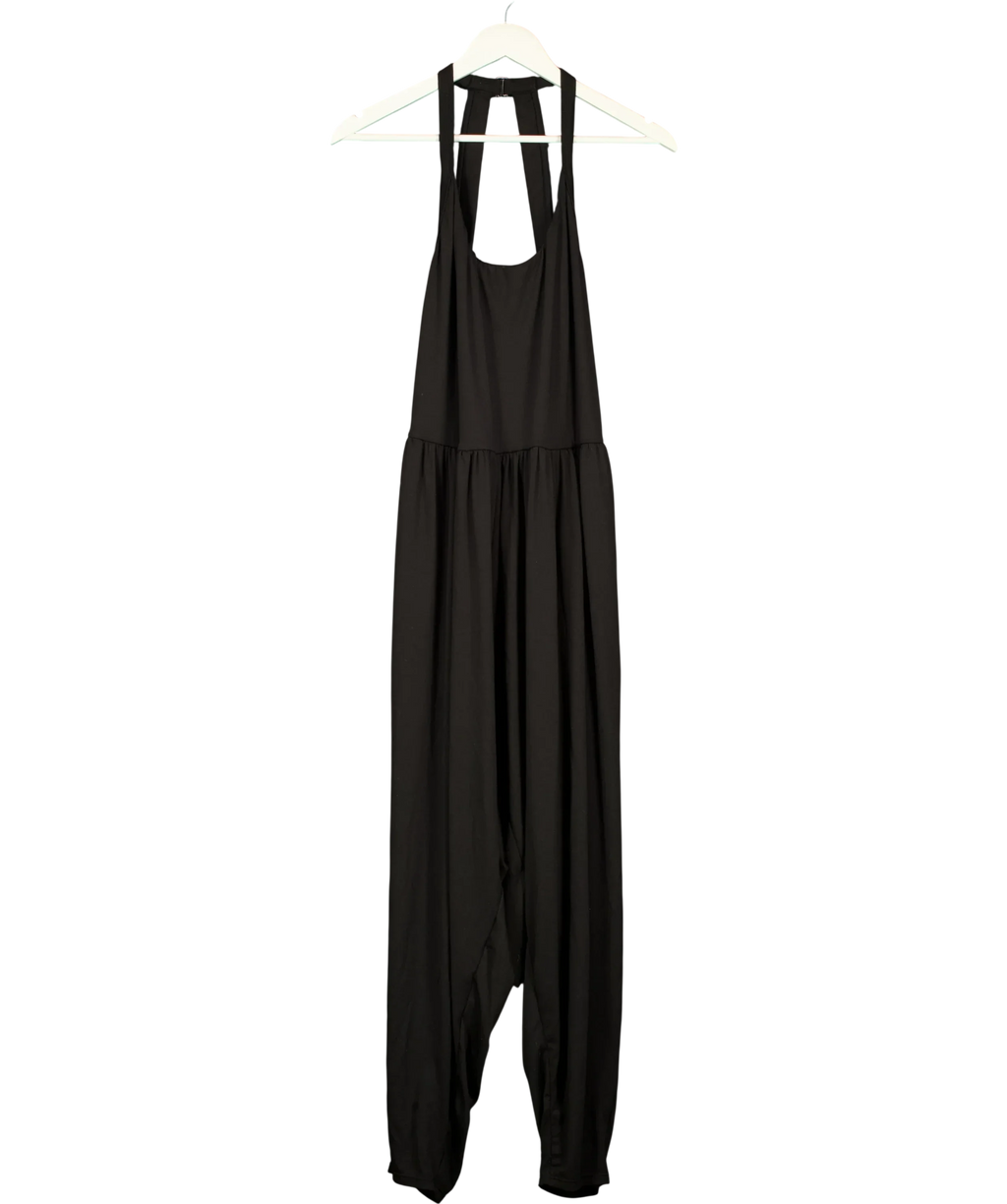 HALARA Black Backless Harem Casual Jumpsuit, size UK XXL — front