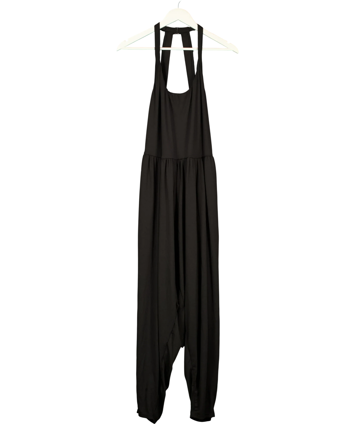 HALARA Black Backless Harem Casual Jumpsuit, size UK XXL — front