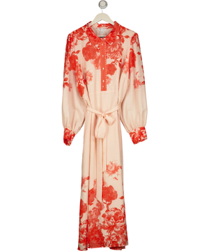 Wallis Coral Pink  Floral Western Shirt Dress UK 22