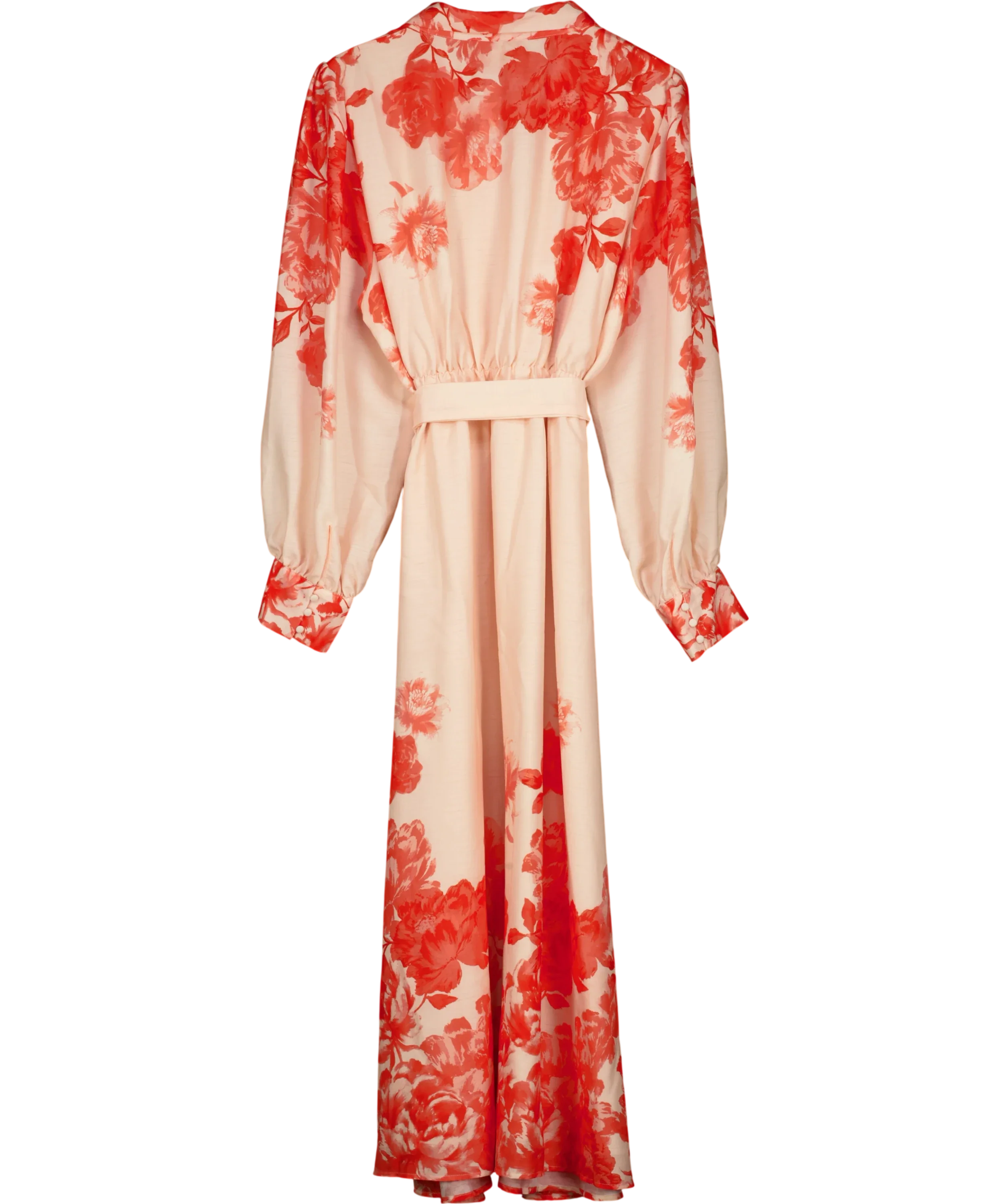 Wallis Pink CORAL PINK  Floral Western Shirt Dress, size UK 22 — back