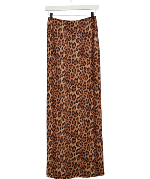 South Beach Orange Leopard Print Mesh Maxi Skirt UK 10