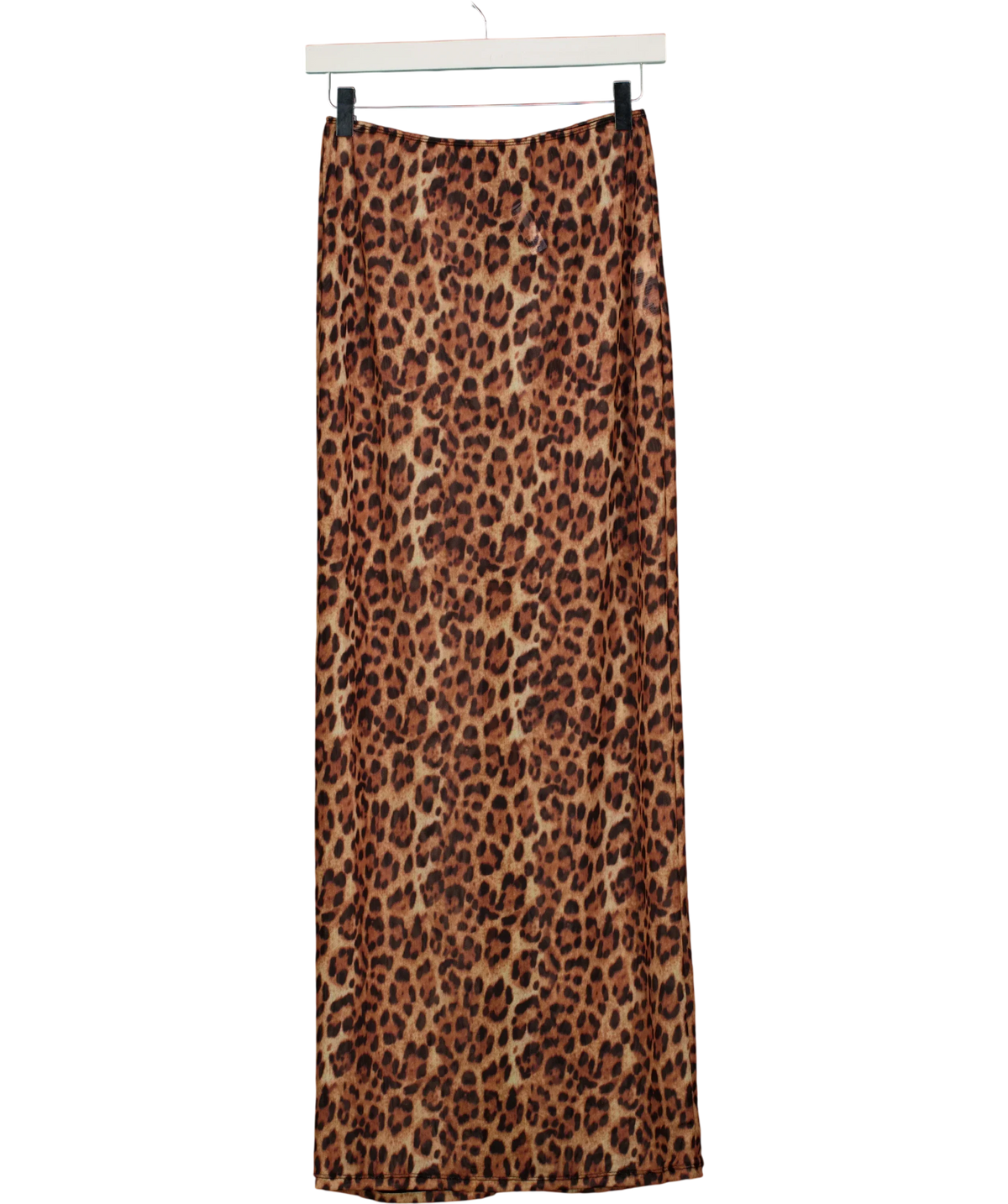 South Beach Orange Leopard Print Mesh Maxi Skirt, size UK 10 — front