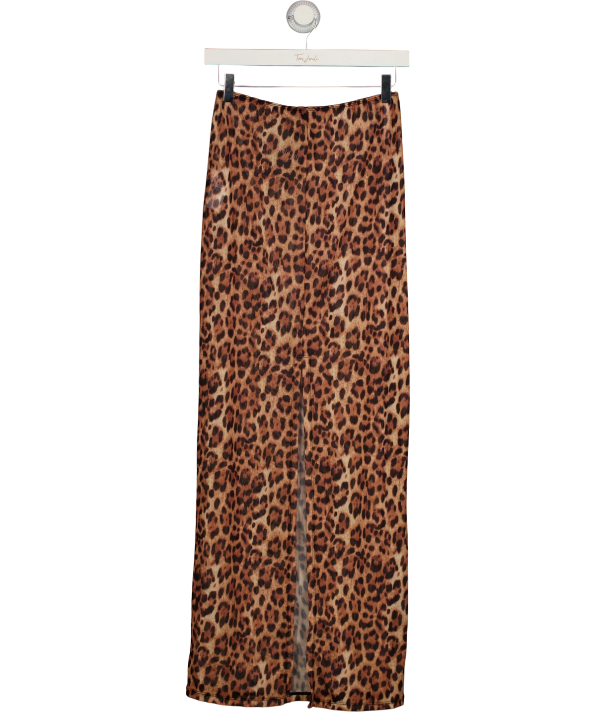 South Beach Orange Leopard Print Mesh Maxi Skirt, size UK 10 — back