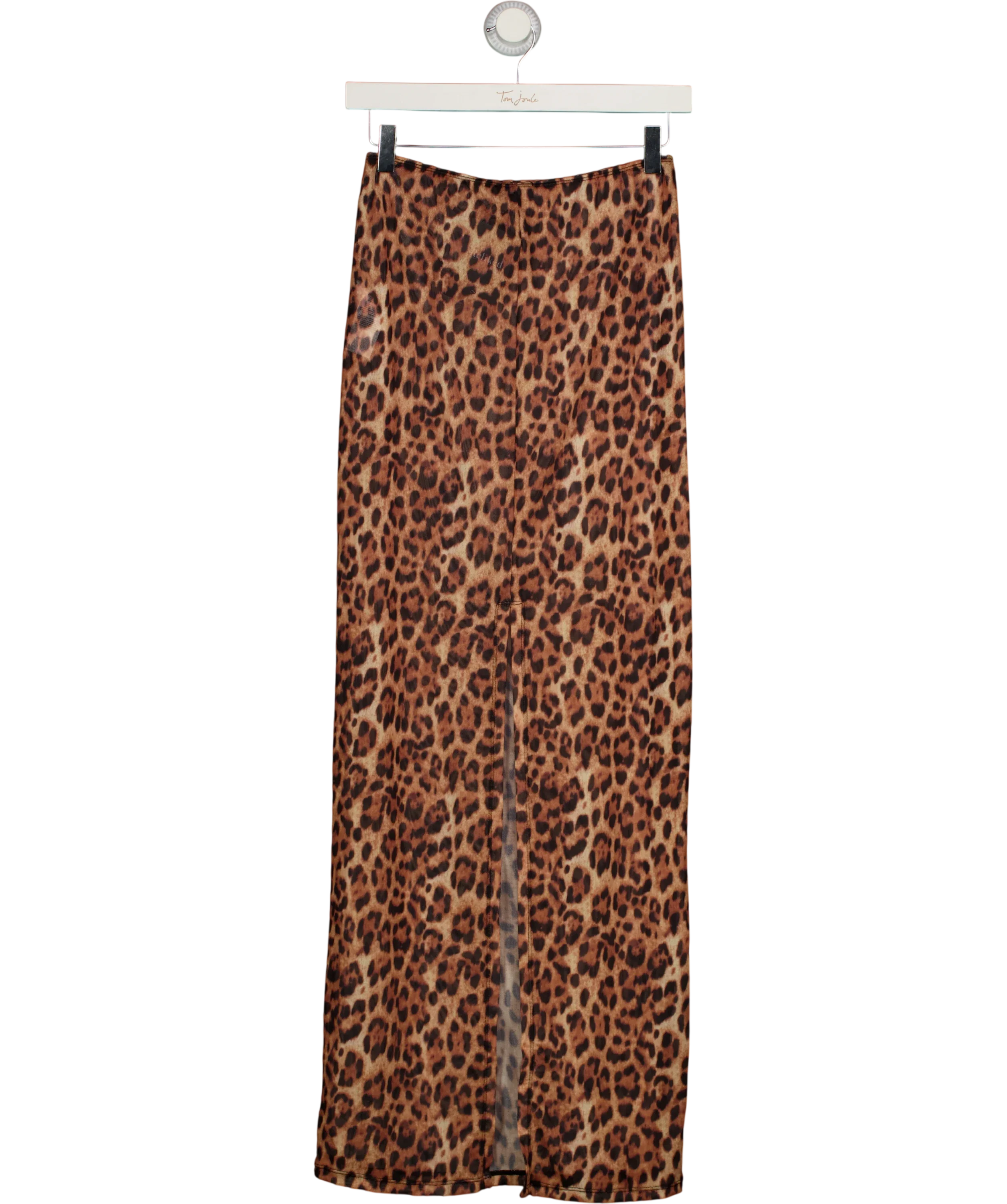 South Beach Orange Leopard Print Mesh Maxi Skirt, size UK 10 — back