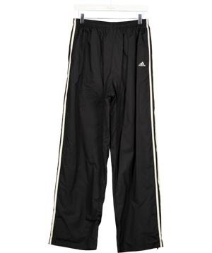 addidas Black 3-stripes Loose Fit Windbreaker Track Bottoms UK XL