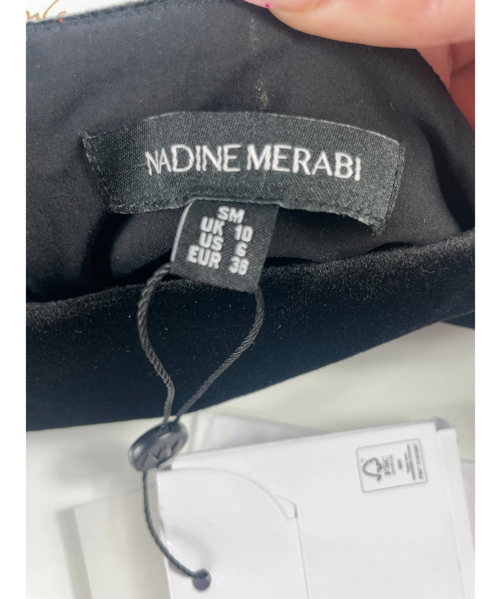 Nadine Merabi Black Vivi Black Velvet Hotpants, size UK 10 EU 44 👞 — detail