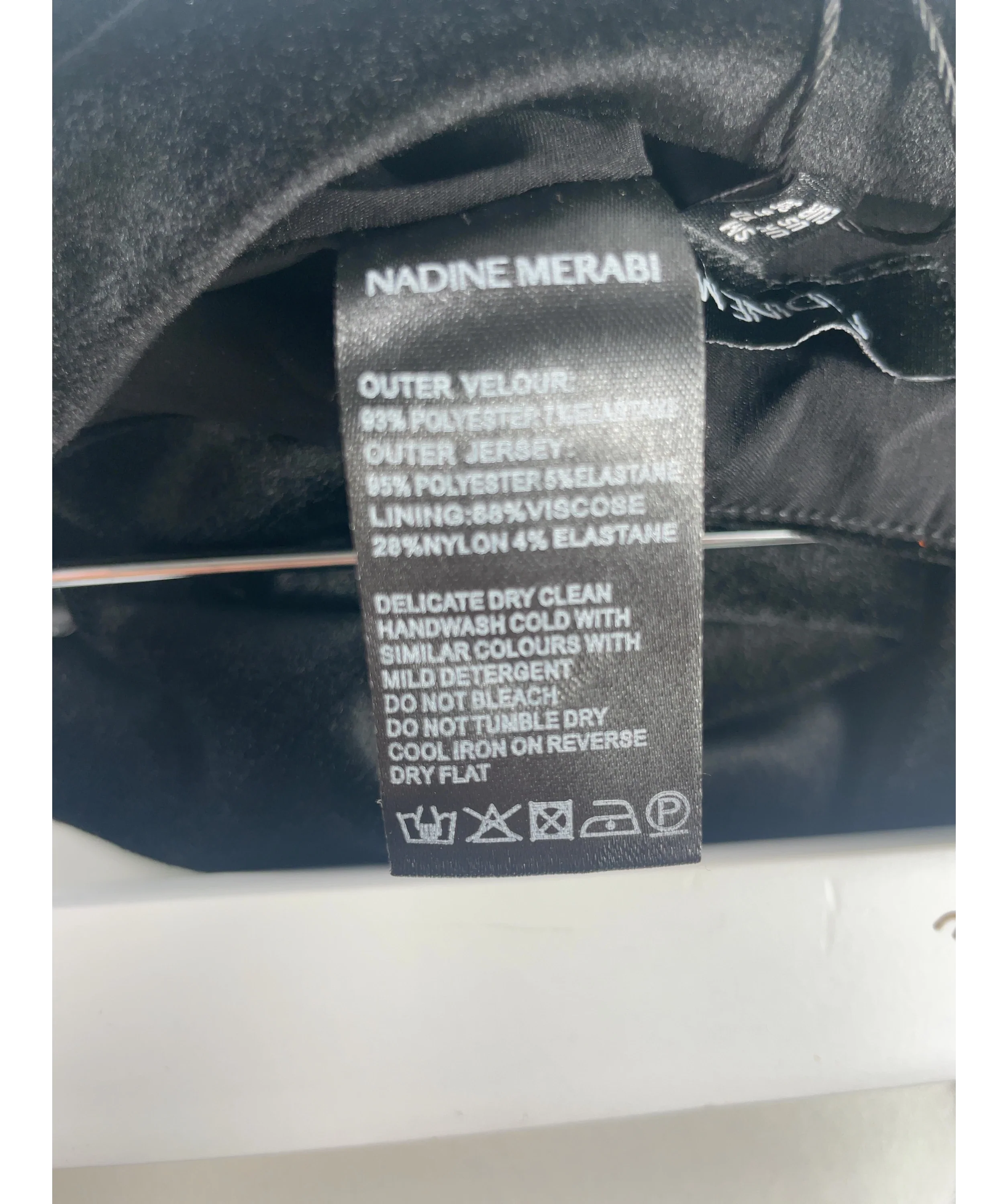 Nadine Merabi Black Vivi Black Velvet Hotpants, size UK 10 EU 44 👞 — label