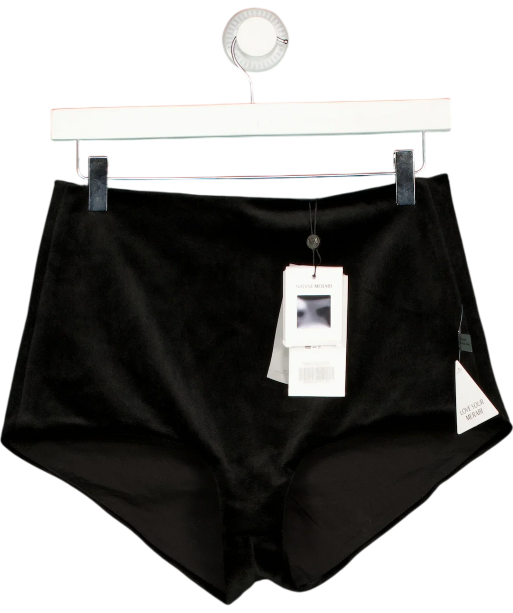 Nadine Merabi Black Vivi Black Velvet Hotpants, size UK 10 EU 44 👞 — front