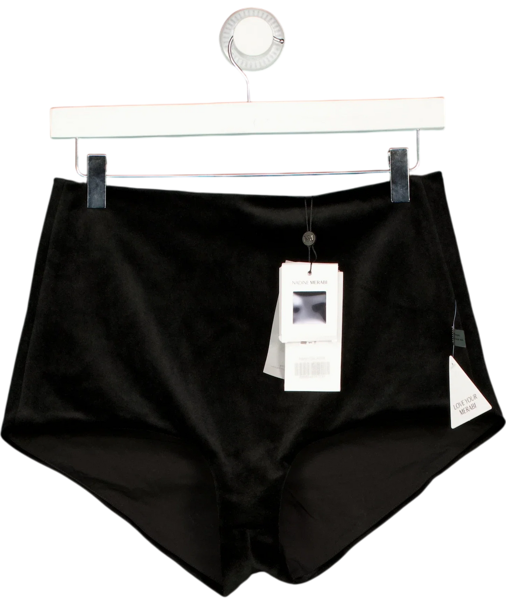 Nadine Merabi Black Vivi Black Velvet Hotpants, size UK 10 EU 44 👞 — front