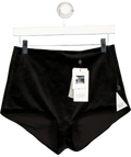 Nadine Merabi Black Vivi Black Velvet Hotpants, size UK 10 EU 44 👞 — front