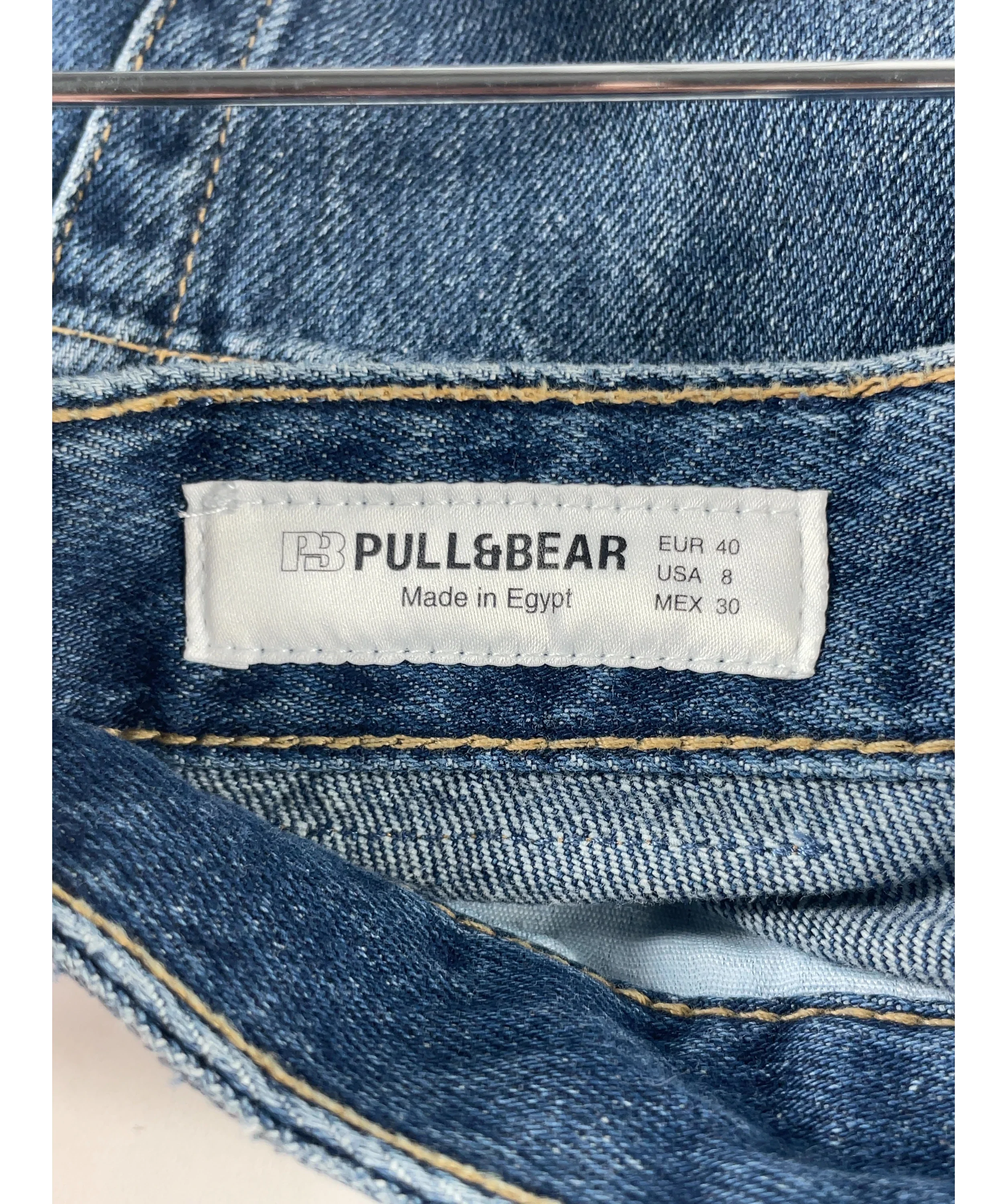 Pull&Bear Blue Baggy Fit Blue Wide Leg Jeans EUR 40, size UK 12 — detail