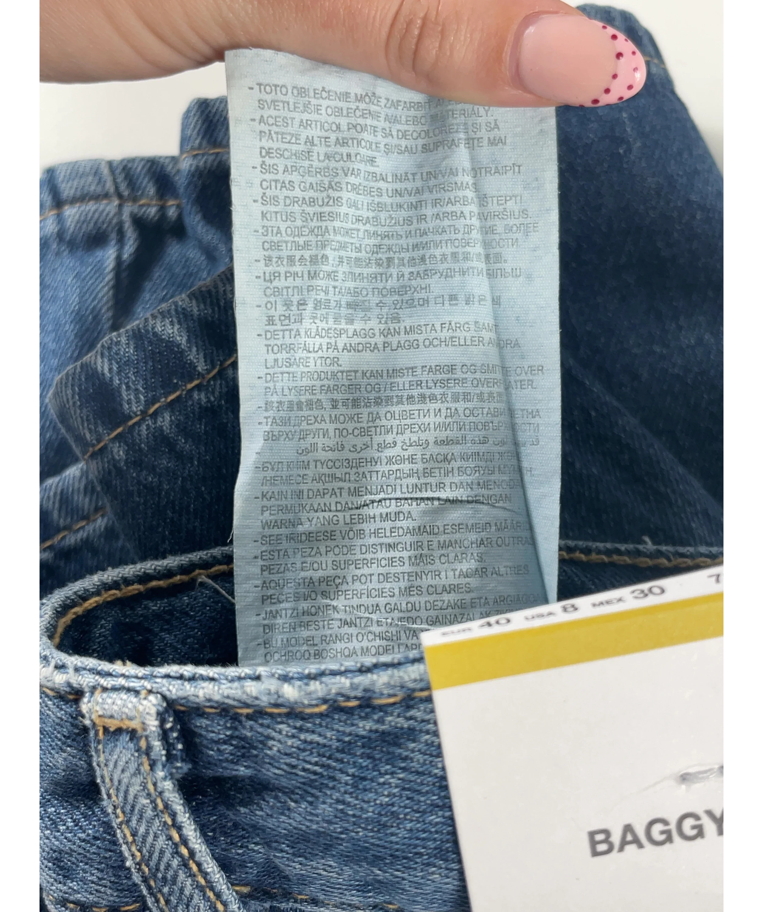 Pull&Bear Blue Baggy Fit Blue Wide Leg Jeans EUR 40, size UK 12 — label