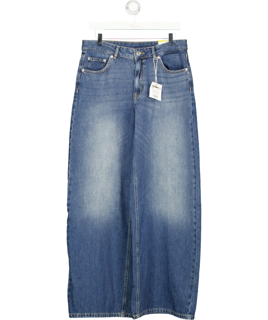 Pull&Bear Blue Baggy Fit Blue Wide Leg Jeans EUR 40, size UK 12 — front