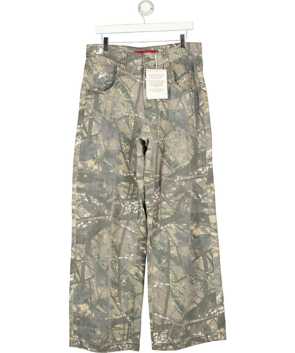 Jaded London Grey Tree Camo Colossus Jeans, size W28 — front