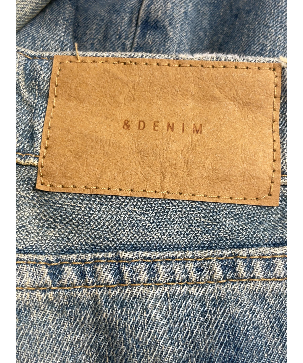 & Denim Blue Baggy Wide Low Waist Loose Fit Blue Distressed Jeans EUR 38, size UK 10 — detail