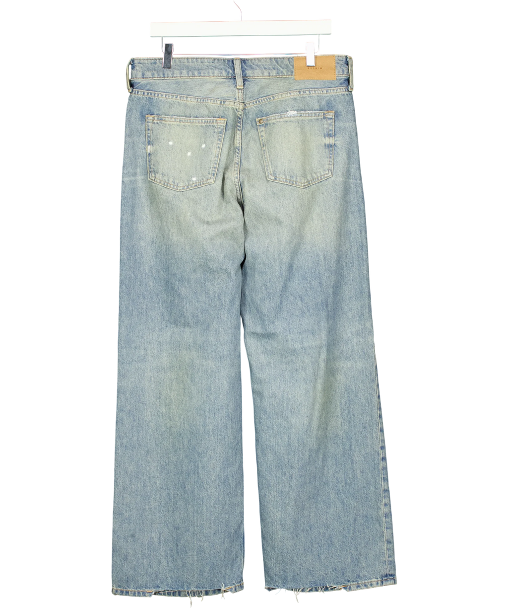 & Denim Blue Baggy Wide Low Waist Loose Fit Blue Distressed Jeans EUR 38, size UK 10 — back