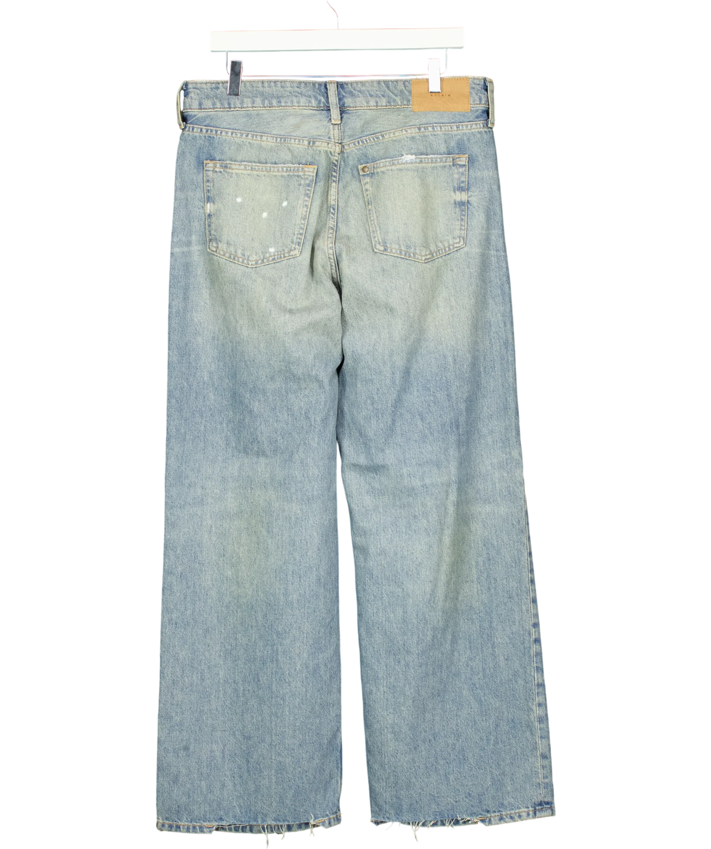 & Denim Blue Baggy Wide Low Waist Loose Fit Blue Distressed Jeans EUR 38, size UK 10 — back