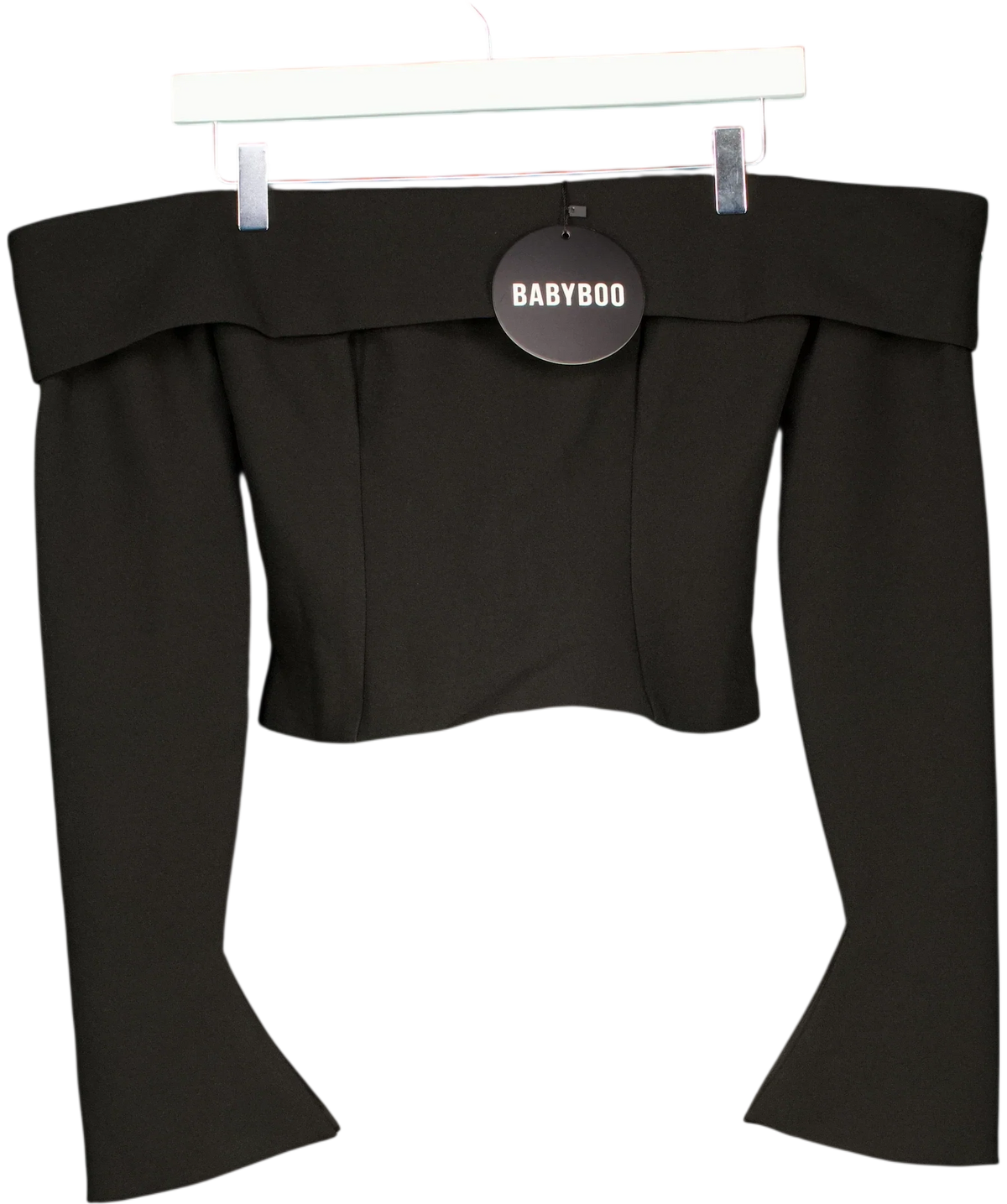 Babyboo Black Geneva Off-The-Shoulder Top Black, size UK S — front