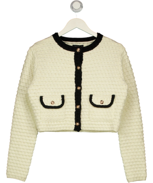 URBAN REVIVIO Cream  / Black Knit Shimmer Cardigan UK 10