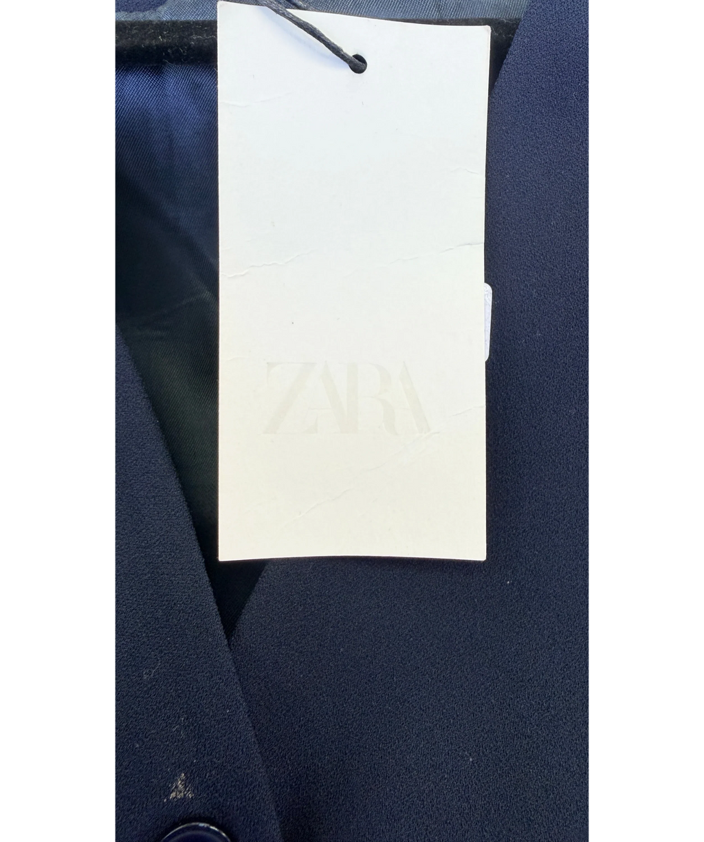ZARA Blue Asymmetrical Button Vest Top Navy Blue, size UK S — detail