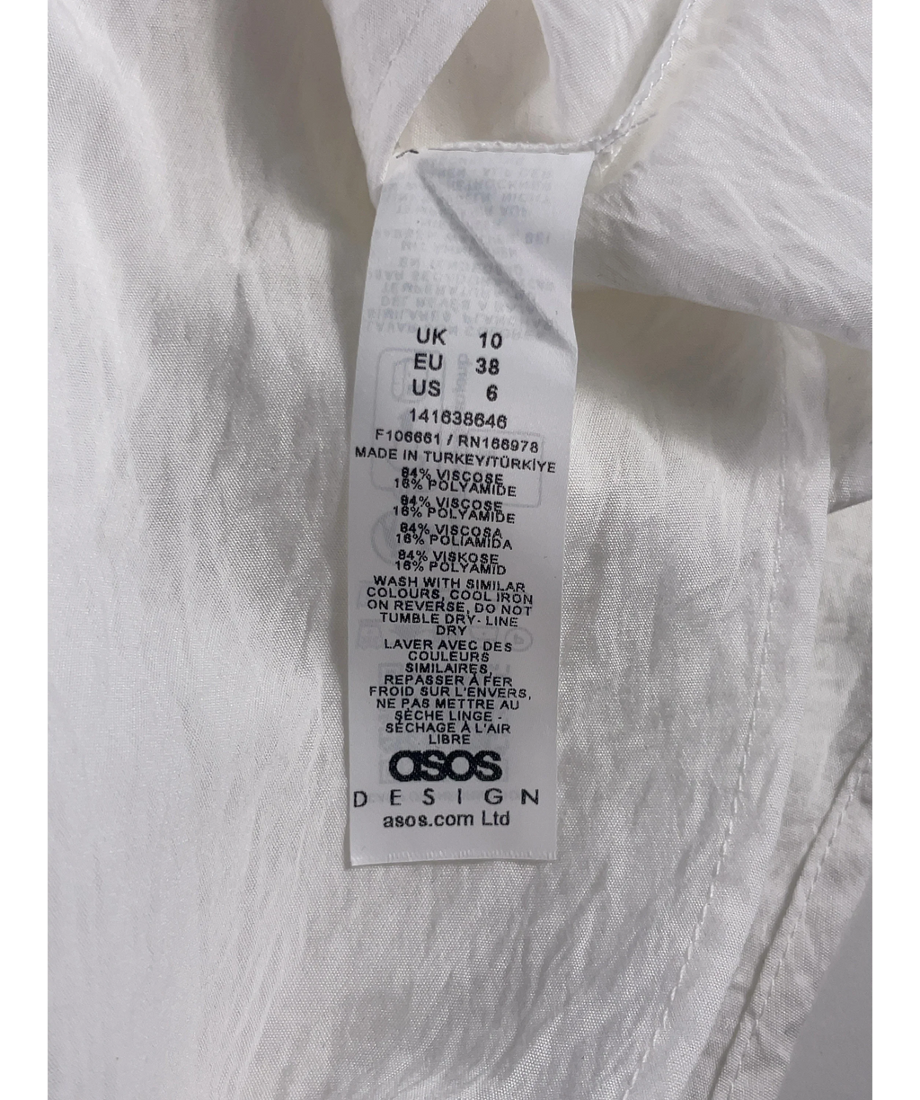 ASOS White DESIGN Slash Neck Sleeveless Top Cream, size UK 10 — label