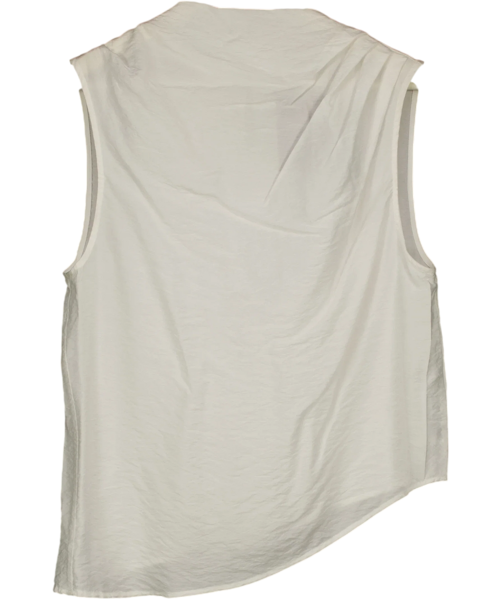 ASOS White DESIGN Slash Neck Sleeveless Top Cream, size UK 10 — front