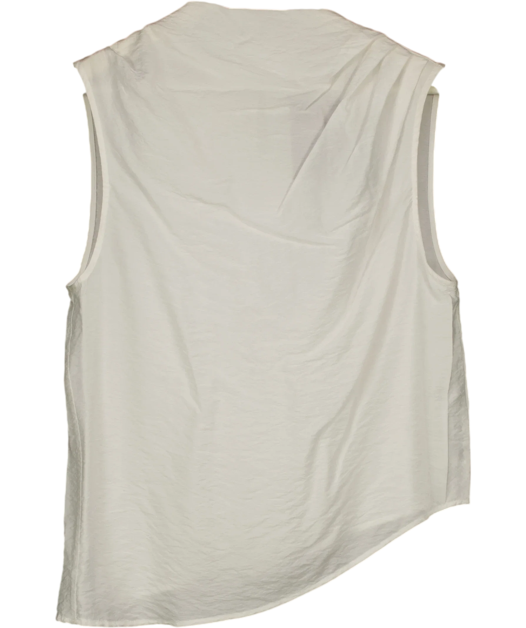 ASOS White DESIGN Slash Neck Sleeveless Top Cream, size UK 10 — front