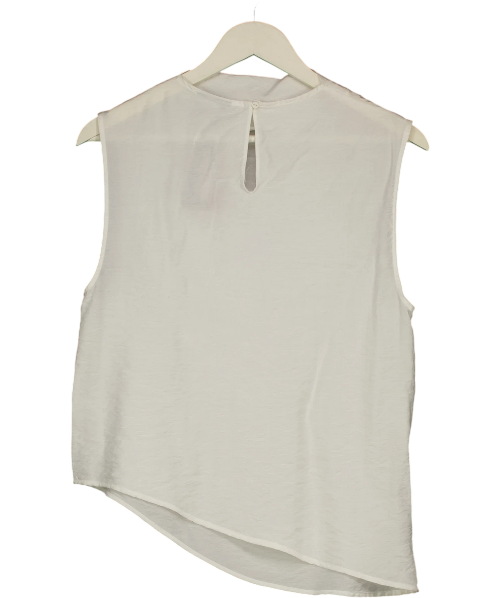 ASOS White DESIGN Slash Neck Sleeveless Top Cream, size UK 10 — back