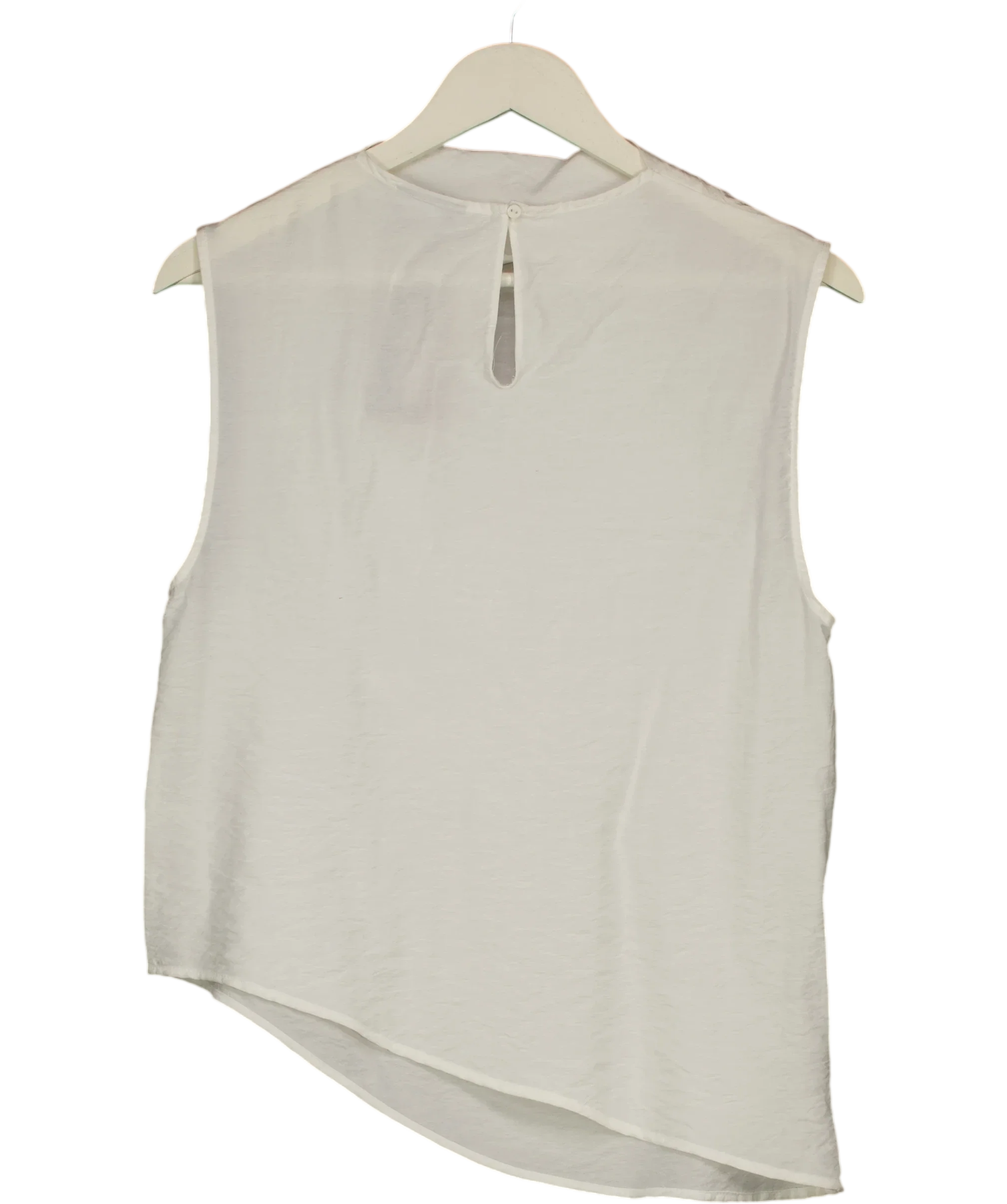 ASOS White DESIGN Slash Neck Sleeveless Top Cream, size UK 10 — back