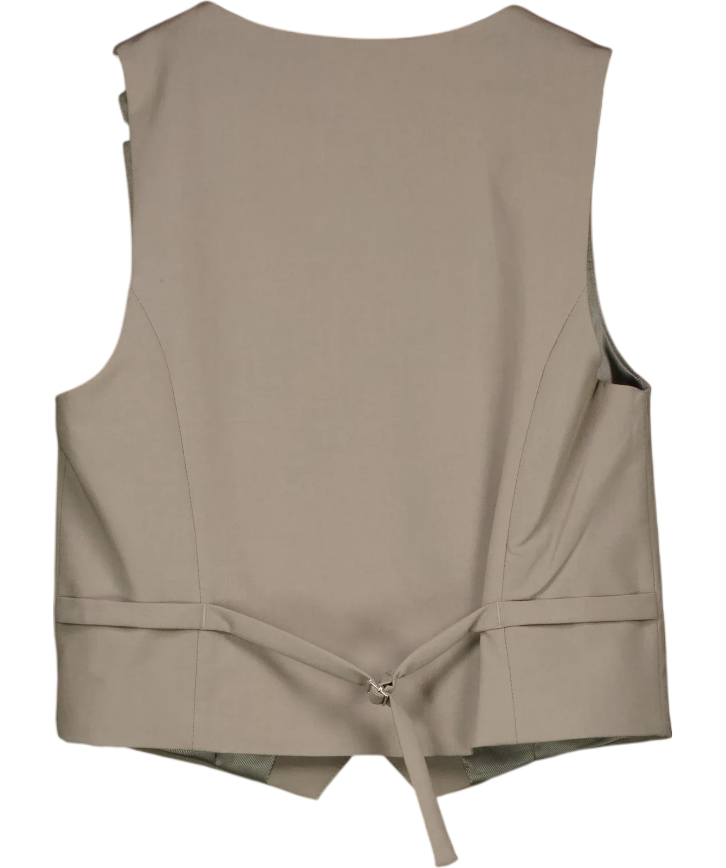 ZARA Grey Taupe Grey Tailored Cropped Waistcoat Vest, size UK S — back