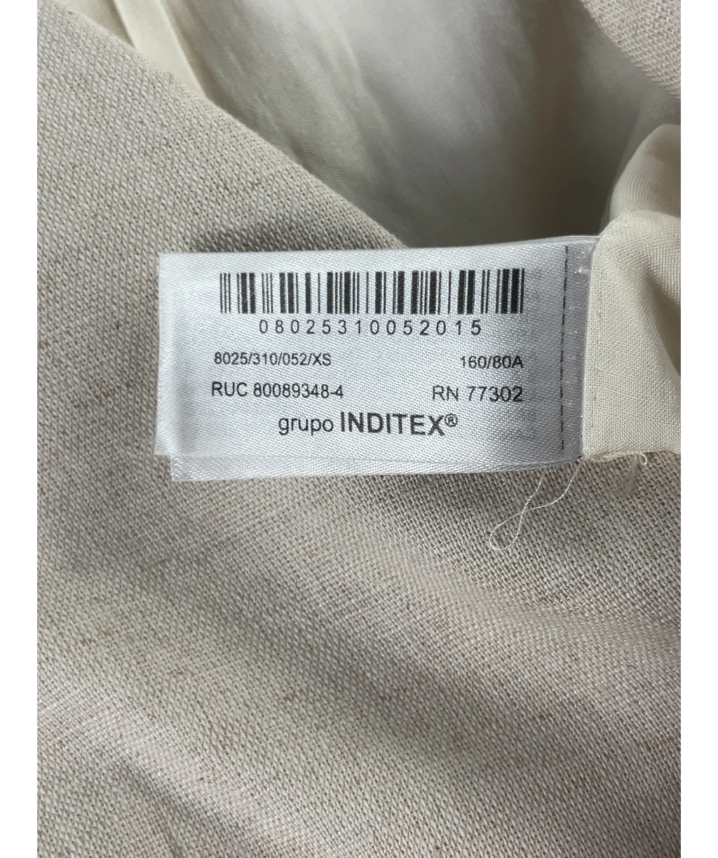 ZARA Cream Tailored Linen Blend Light Beige Waistcoat Vest, size UK XS — label