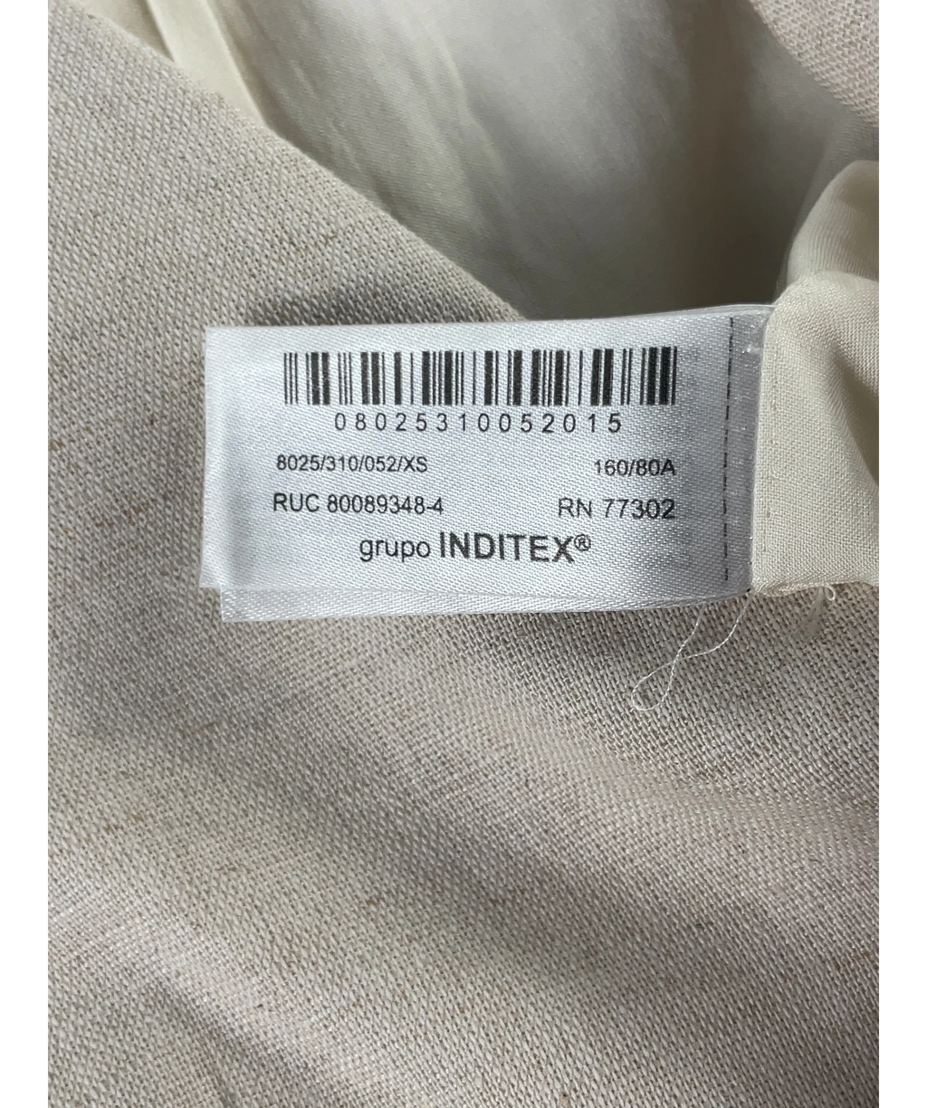 ZARA Cream Tailored Linen Blend Light Beige Waistcoat Vest, size UK XS — label