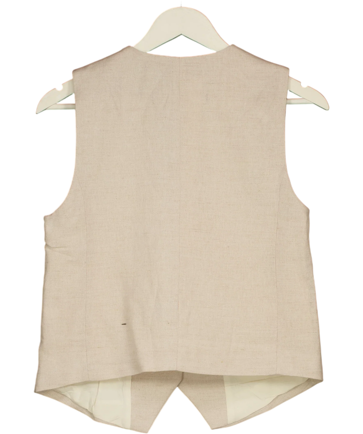 ZARA Cream Tailored Linen Blend Light Beige Waistcoat Vest, size UK XS — back