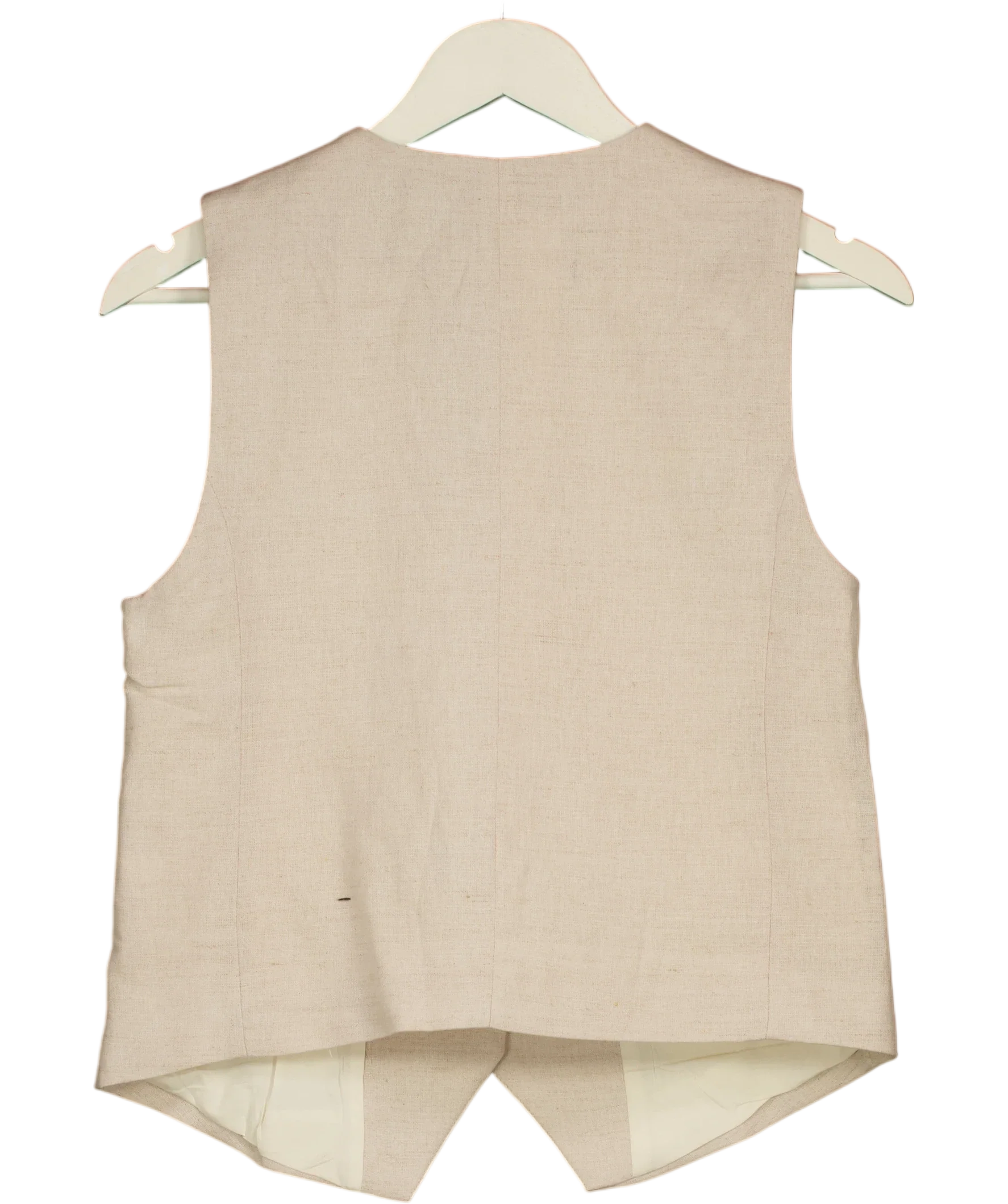 ZARA Cream Tailored Linen Blend Light Beige Waistcoat Vest, size UK XS — back