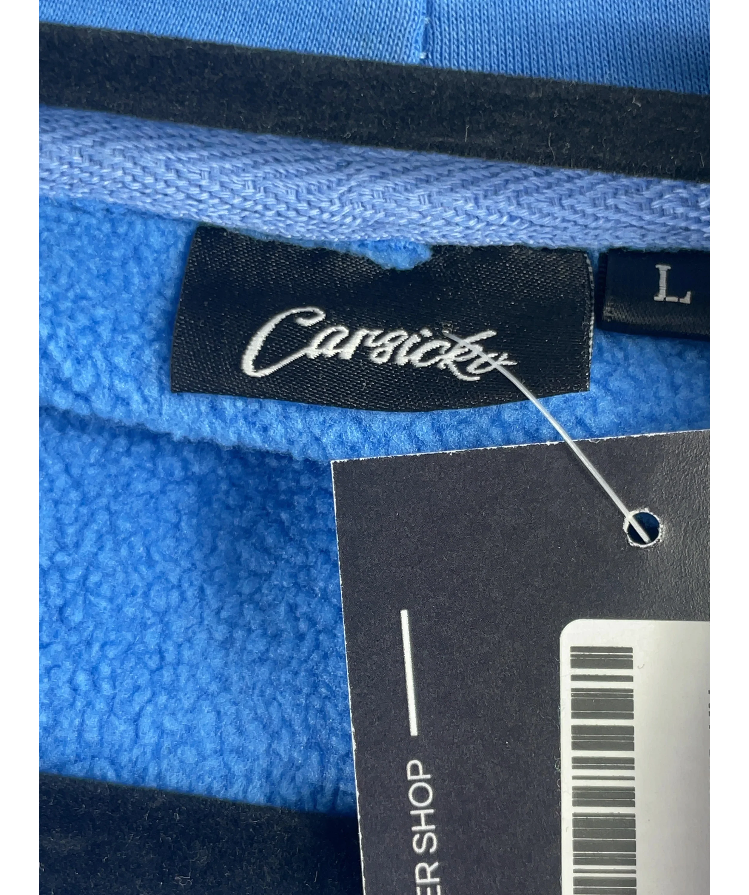 Carsicku Blue Love Spread Zip Up Hoodie Blue, size UK L — detail
